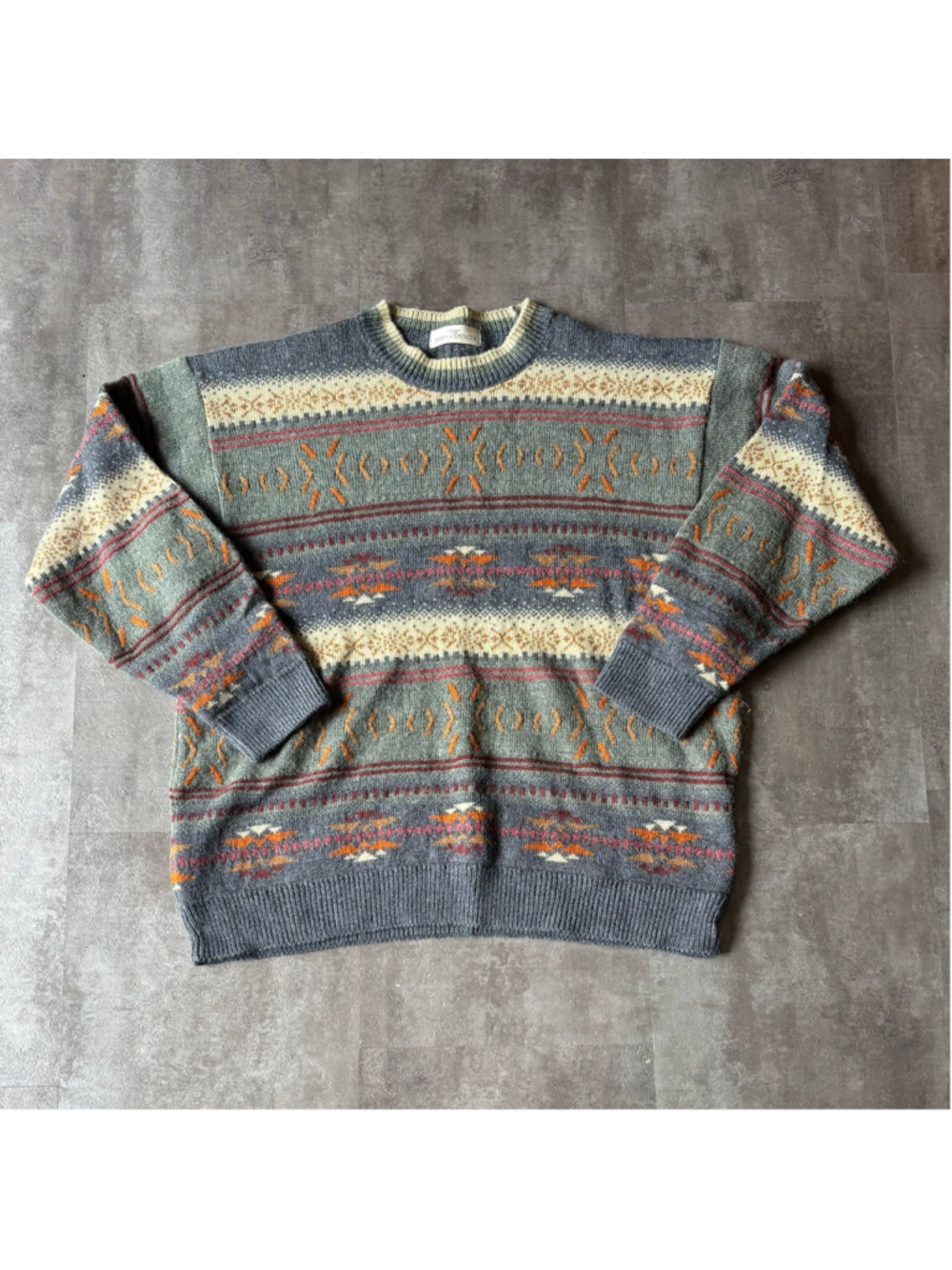 Vintage St. Michael Aztec Knit Sweater Mens Large Wool Alpaca Mohair